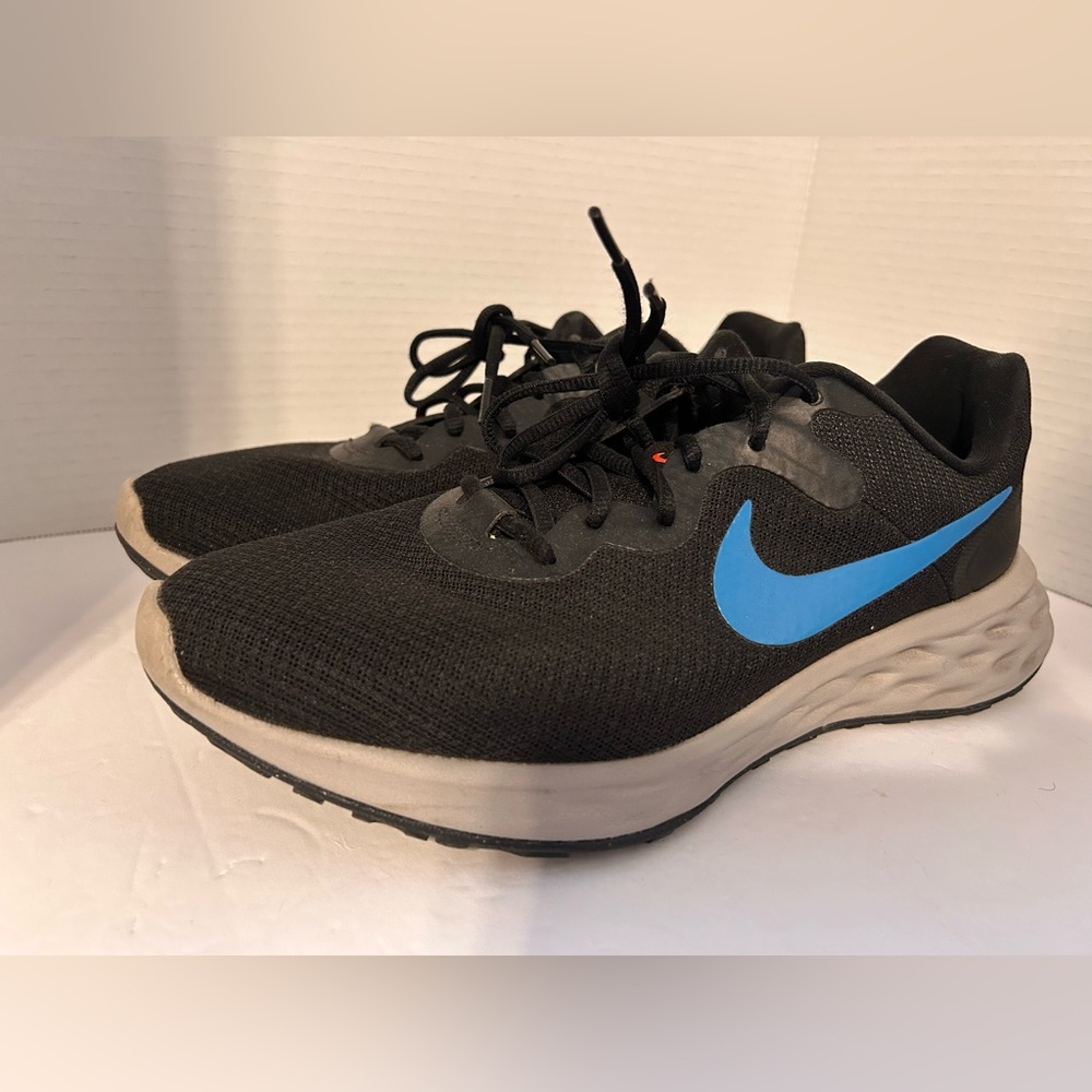 Nike Revolution 6 Next Nature Black Laser Blue DC3728-012 Size 10.5 For Men